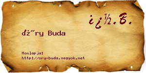Őry Buda névjegykártya